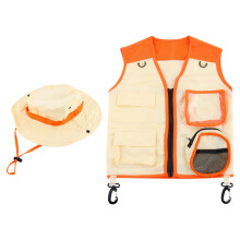 Toddler Sun Hat and Safari Vest Set Orange
