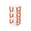 Foldable Shoe Rack Plastic 4-Tier Orange 1