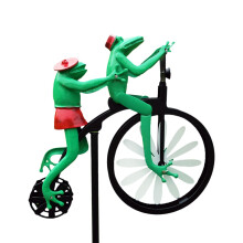 Vintage Bicycle Metal Wind Spinner Animal Garden Ornament