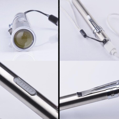 Mini LED Flashlight 201 Stainless Steel Charging 1
