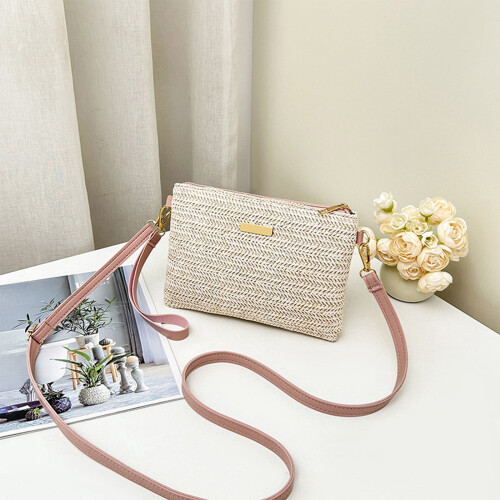 Γυναικεία Τσάντα Crossbody από Ψάθα σε Στυλ Μπόχο, Μικρή Παραλία