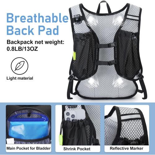 Hydration Backpack 12L with 2L Leakproof Bladder 2