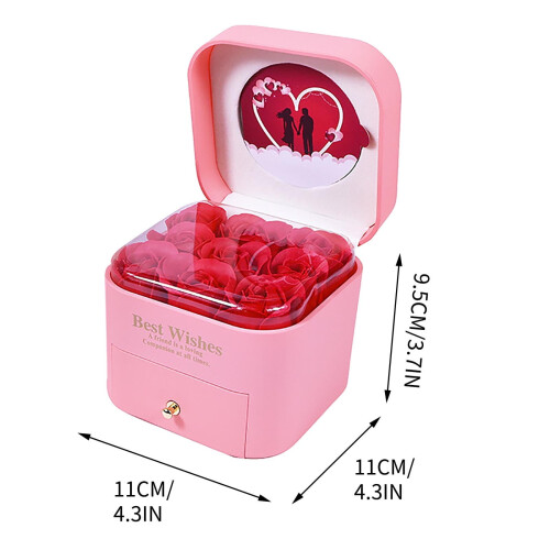 Rosen-Schmuckgeschenkbox mit Herzkette 1