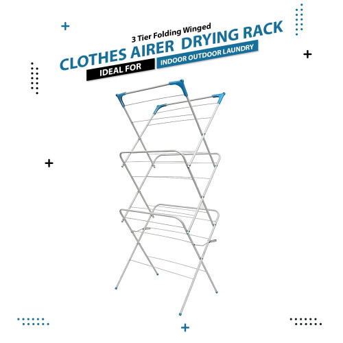3 Tier Foldable Clothes Dryer Airer 14m Laundry Rack 2
