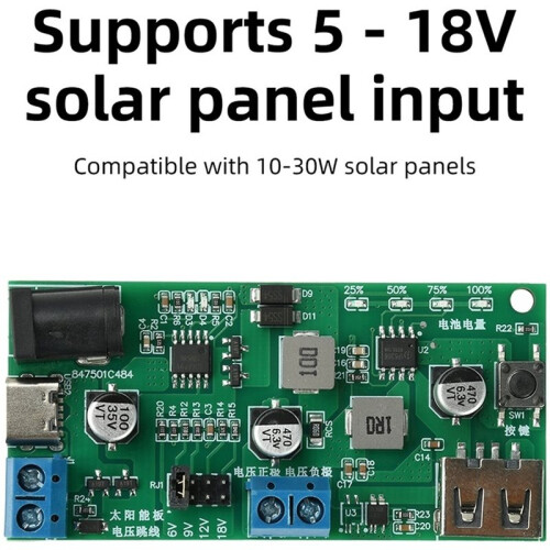 MPPT Solar Charger Control Board 5V-18V with USB 5V/2.1A Output for 3.7V Lithium Battery Solar Panel Regulator 2