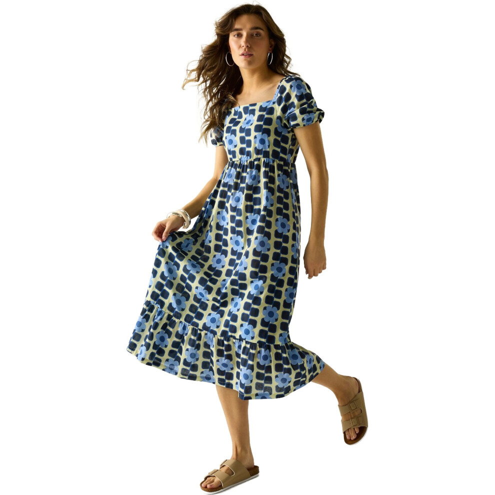 Regatta (20, Giant Square Flower Blue) Womens Orla Kiely Midi Summer Dress