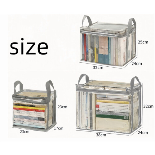 Graue, faltbare Buchaufbewahrungsbox (3er-Pack) 1