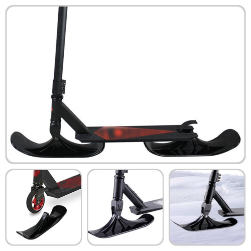 Snow Scooter Ski Sled Black for Children 1 Pair 1