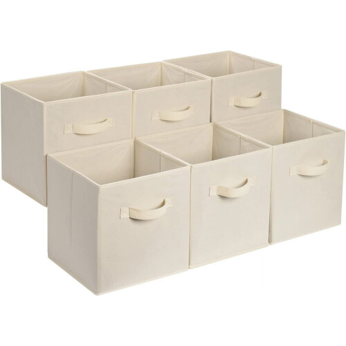 Bacs de rangement cubiques avec poignées, pliables en tissu 2
