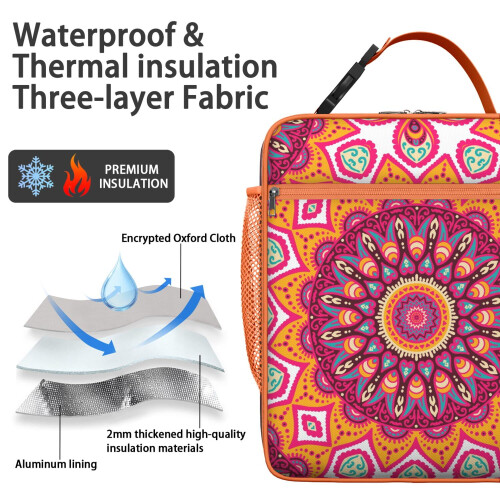 Mandala Psychedelic Thermal Lunch Box 1 Pack 2