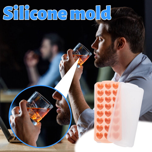 Moule à glaçons en silicone en forme de cœur avec couvercle vert 2