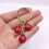 Red Alloy Ladybug Keyring Pendant 1pc 7