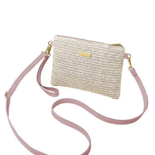 Γυναικεία Τσάντα Crossbody από Ψάθα σε Στυλ Μπόχο, Μικρή Παραλία 1