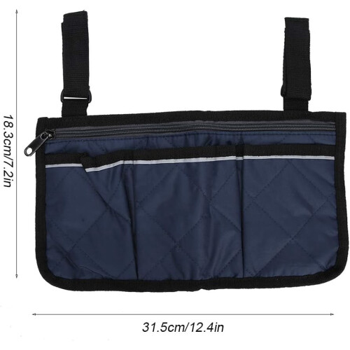 Wheelchair Side Bag with Cup Holder Blue 1PC 1