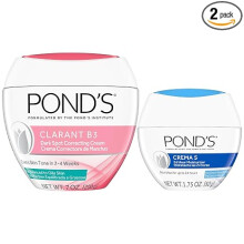 POND'S Clarant B3 Dark Spot Correcting Cream for Balanced to Oily Skin, Full Size + Crema S 24-Hour Moisturizer, Travel-Size