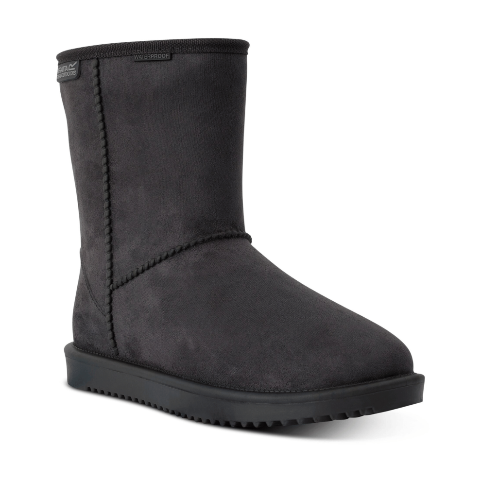 Regatta (6 Uk, Briar) Womens Risley Waterproof Faux Fur Lining Slip On Boot - Black