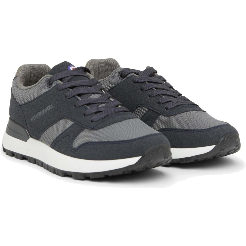 Lambretta (11 Uk, Navy / Grey) Mens Echo 2 Lace Up Sporty Retro Trainers Sneakers Shoes