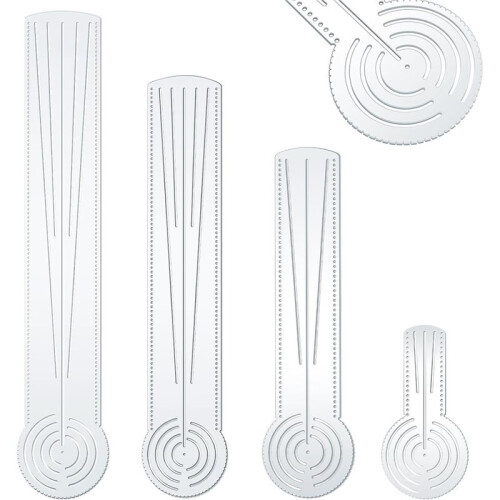 4 Pcs 3in1 Mandala Ruler Tool with Holes 4 Size Mandala Dot Art Circle Maker Compass Protractor Straight Dotting Ruler