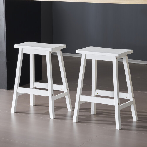 Saddle Seat Bar Stools Set of 2 Kitchen Bar Chairs Home Pub 1