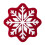 Snowflake Bathroom Rug Red White 16x16 in 1