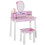 Kids Wooden Dressing Table and Stool Make Up Desk 3