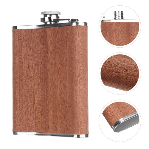 Hemoton alcohol flask handheld insulated silver