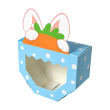 Boîtes à bonbons lapin de Pâques transparentes et pliables, lot de 10