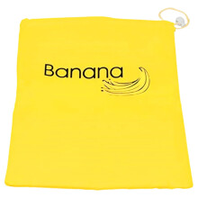 Kangasmainen banaanisäilytyspussi vetoketjulla ja hengittävällä verkolla