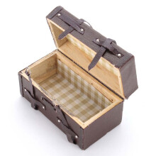 Boîtes de rangement en bois imitation cuir sans marque (2 pièces)