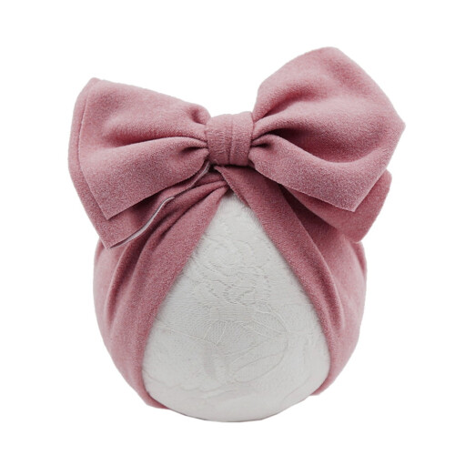 Baby-Turban-Mütze aus Baumwolle, einfarbig, elastisch