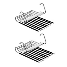 Cintre antidérapant pour jupes avec 9 barres (lot de 2)