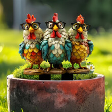 Gartenstecker aus Acryl mit der Heiligen Familie für den Innen- und Außenbereich