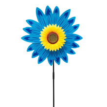 Girouette tournesol, sculpture extérieure en métal avec piquet
