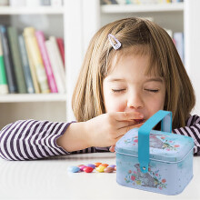 Boîte cadeau portable de Noël en métal pour les goûters des enfants
