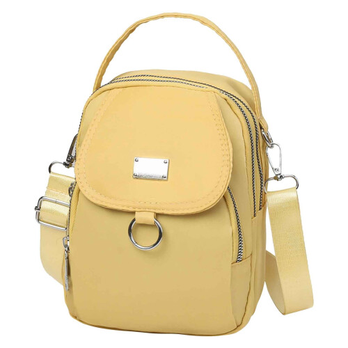 Borsa a tracolla da donna in tessuto impermeabile con scomparti multipli