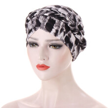 Bonnet turban extensible tressé à fleurs pour femme