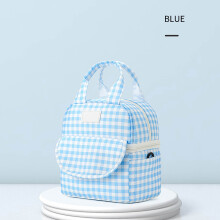 Insulated Lunch Tote for Women and Men Blue Oxford Cloth