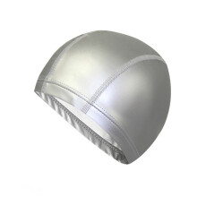 Waterproof High-Elastic Swim Cap PU Coated Silver