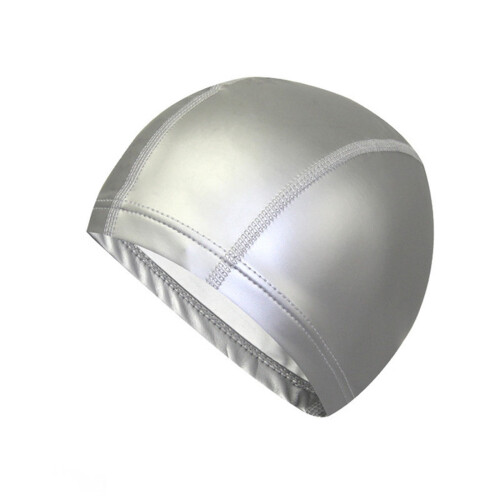 Waterproof High-Elastic Swim Cap PU Coated Silver