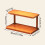 Wood Desktop Shelf Coffee Brown 2-Tier Narrow 3