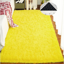 Yellow fluffy area rug soft plush 32 x 63 inches