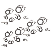 21Pcs/Set Fishing Rod Guides Tip Fish 5-18mm Dia Pole Repair Kit Rings Eyes Set