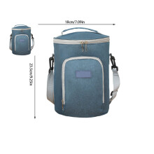 Insulated Lunch Bag Thickened Cylinder with Shoulder Strap