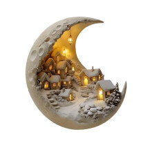 Piquet de jardin château lumineux lunaire en acrylique YFTDEF (1 pièce)