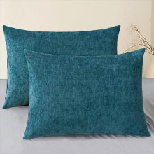 Housses de coussin décoratives en chenille 51 x 66 cm (lot de 2), couleur océan