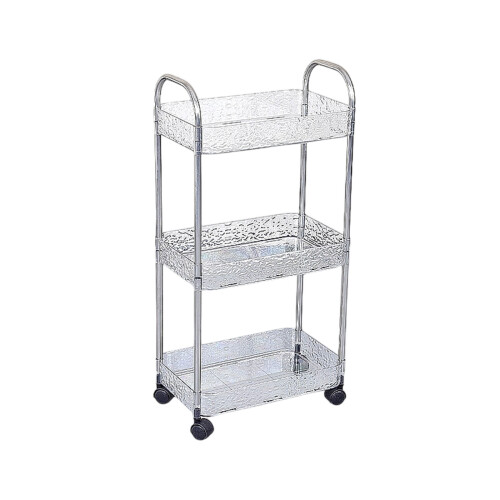 Transparentes Kunststoff-Lagerregal mit Wagen (1 Stück)