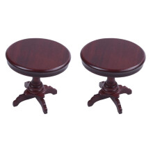 2X 1/12 Puppenhaus HolzmöBel Miniatur Runder Tisch