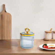 Pot de rangement transparent en plastique avec couvercle