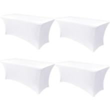 Tischdecken aus Stretch-Spandex, weiß, 4er-Pack
