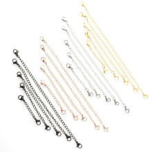 Rallonges de collier en acier inoxydable, 20 pièces, 4 couleurs, 5